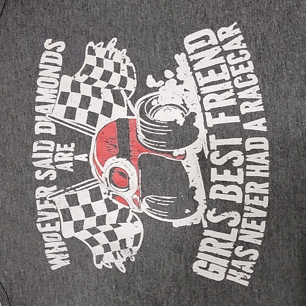 Womens grey "whoever said diamonds were a girl's bestfriend" racerback tank
